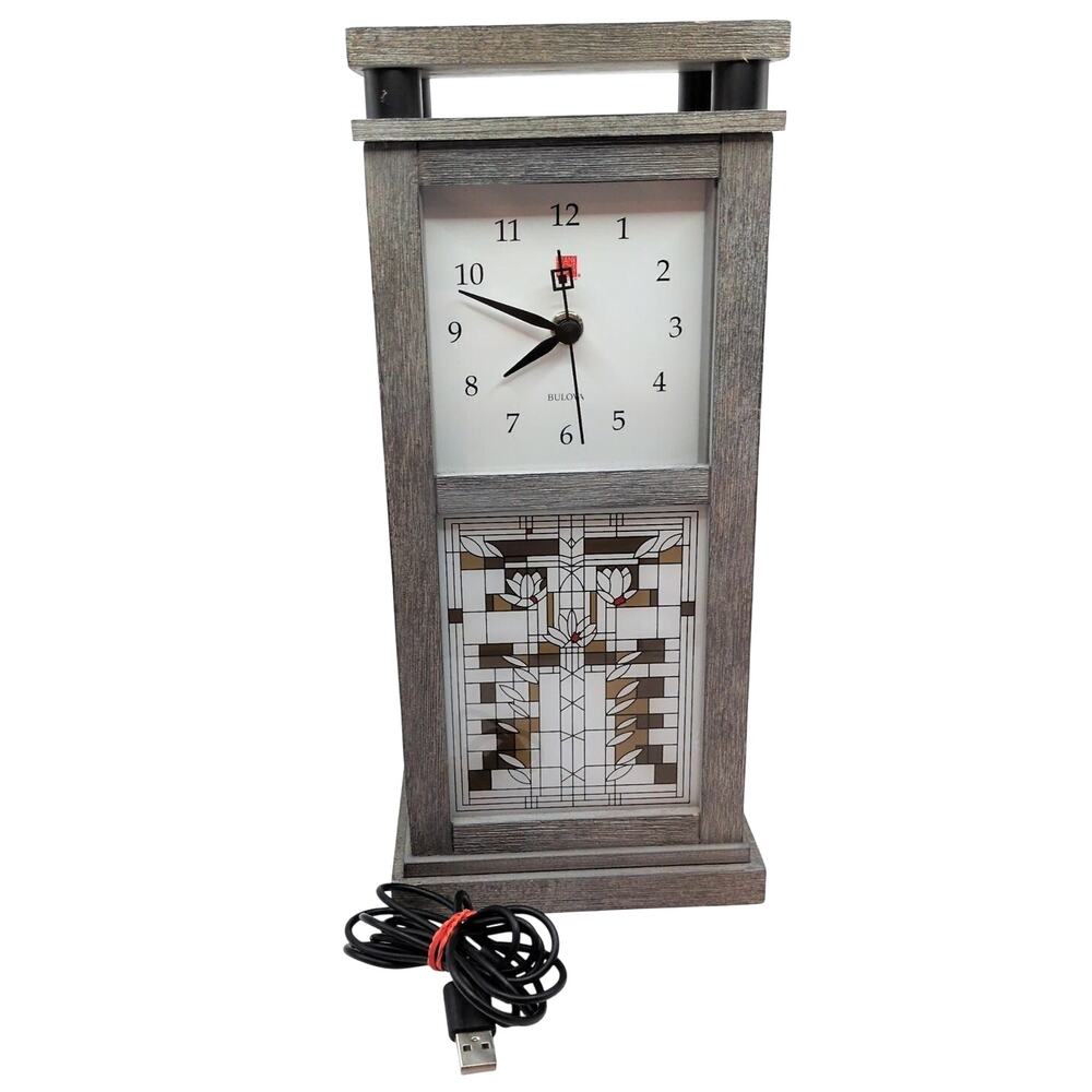 Frank Lloyd Wright Bulova Waterlilies Bluetooth Wireless Speaker Mantel Clock